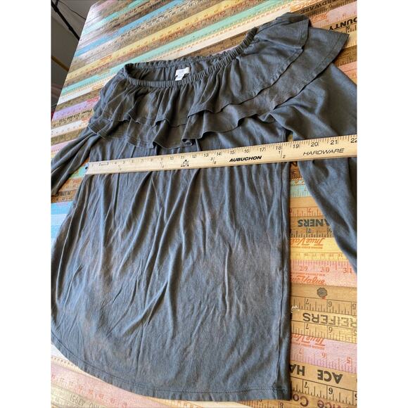 J Jill M Stripe Forward Seam Long Sleeve T-shirt Peasant Ruffle Lot of 2 Tops - Picture 13 of 14